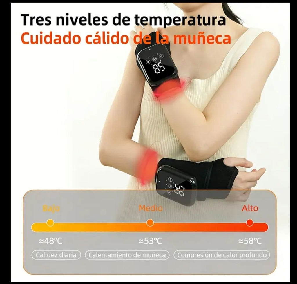 Muñequera masajeadora con calentador
