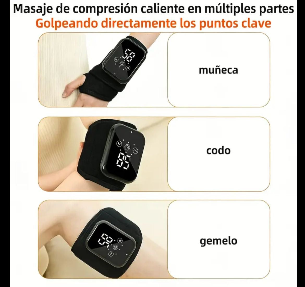 Muñequera masajeadora con calentador